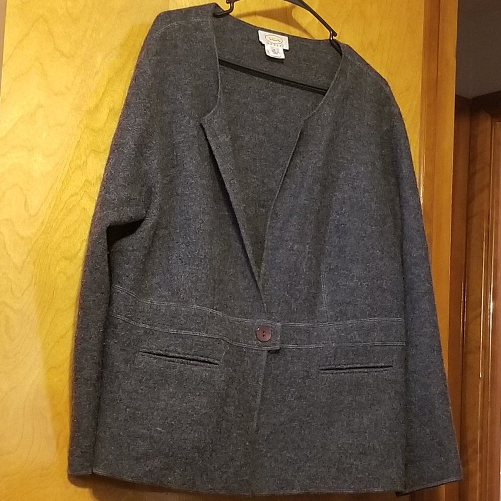Slate Gray Single Button Talbots Jacket - image 1